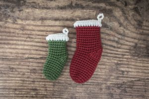 crochet mini stocking two sizes