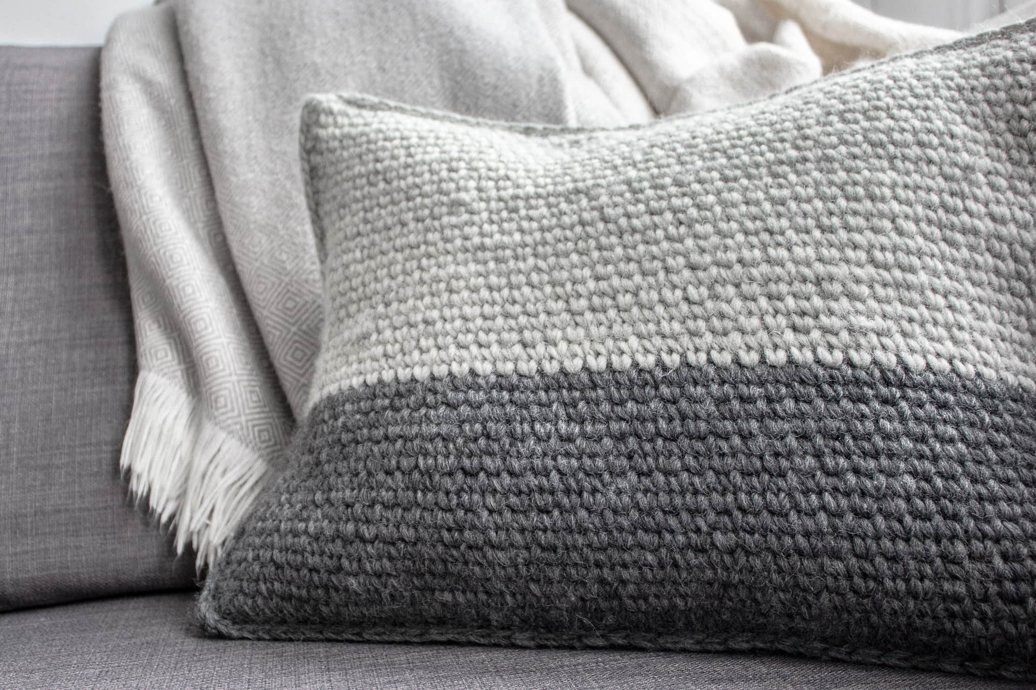 waistcoat stitch crochet pillow