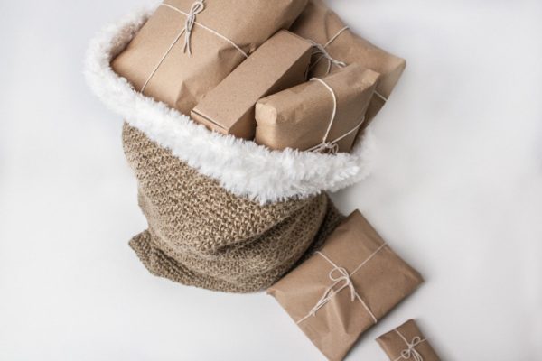 crochet santa sack with presents