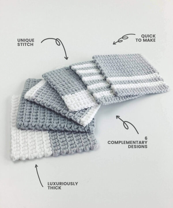 Luxury crochet coaster set 6 designs