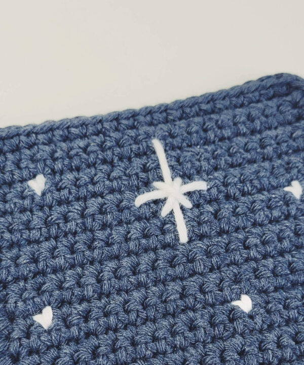 North Star Christmas crochet coaster