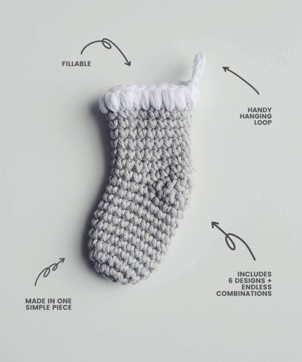 Crochet fillable mini stocking advent calendar