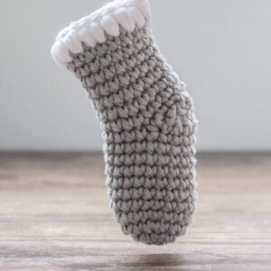 Crochet mini stocking with bobble cuff