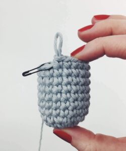 Crochet mini stocking in progress