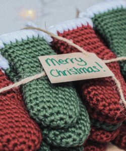 Crochet mini stocking advent calendar gift