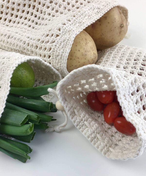 Crochet produce bags for groceries