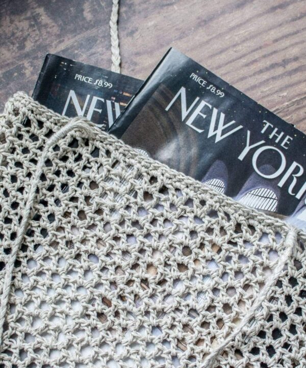 Crochet tote bag shopping accessory