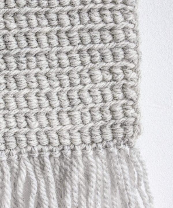 Wall hanging features unique crochet stitch