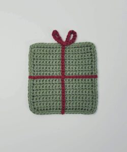 Christmas gift crochet coaster