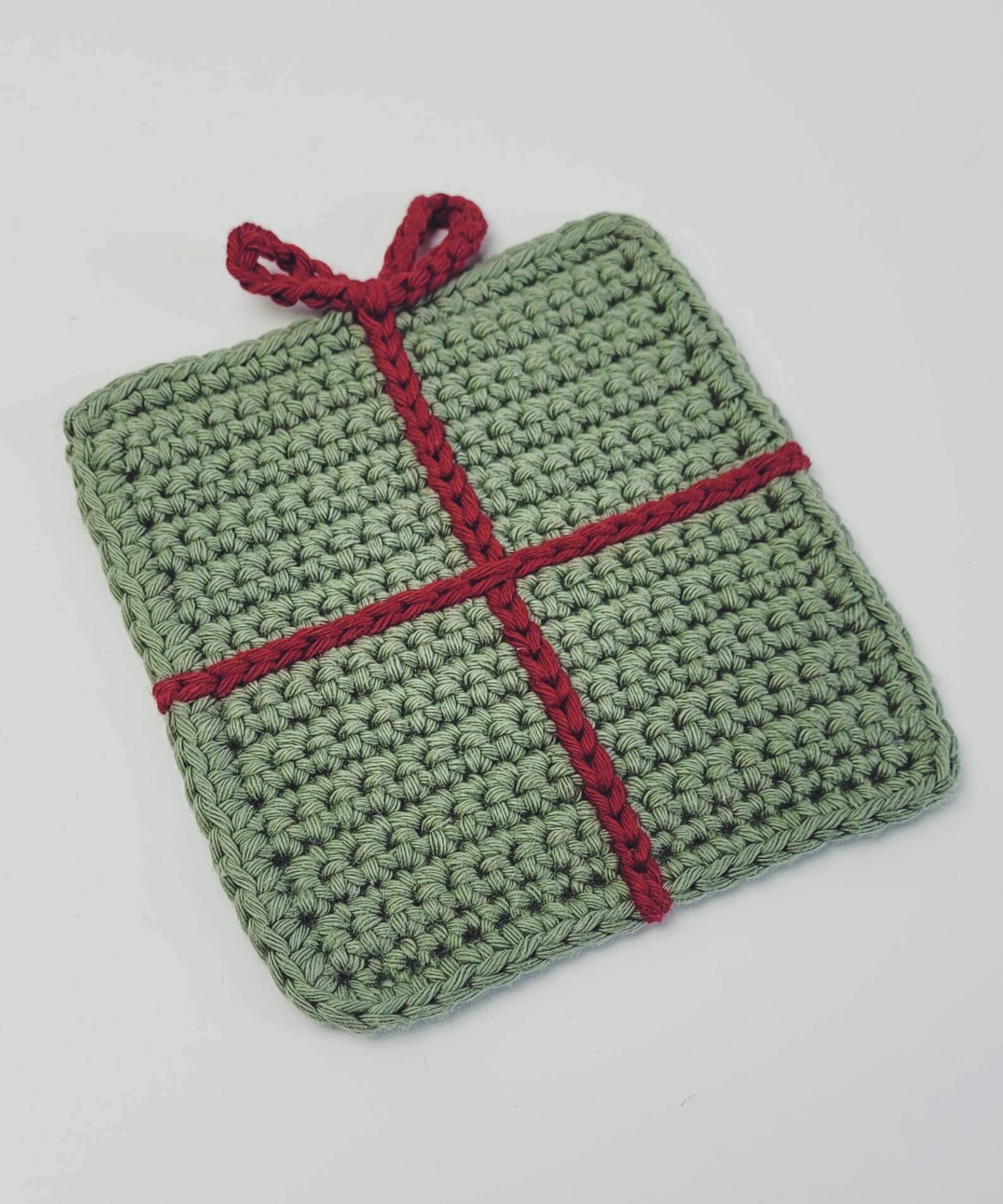 Christmas gift crochet coaster